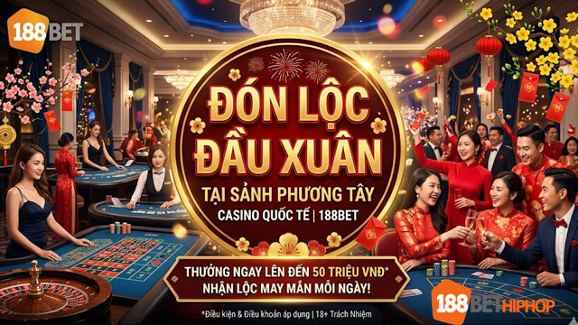 Chương trình khuyến mãi Tết Đón lộc đầu xuân tại sảnh phương tây nhà cái 188BET