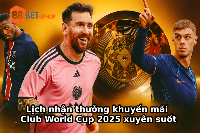 Khuyến Mãi Club World Cup 2025 Rực Lửa, Sẵn Sàng Đổi Đời 4 Lịch nhận thưởng khuyến mãi Club World Cup 2025 xuyên suốt